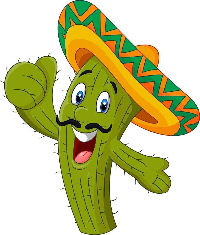 Happy cactus giving thumb up vector