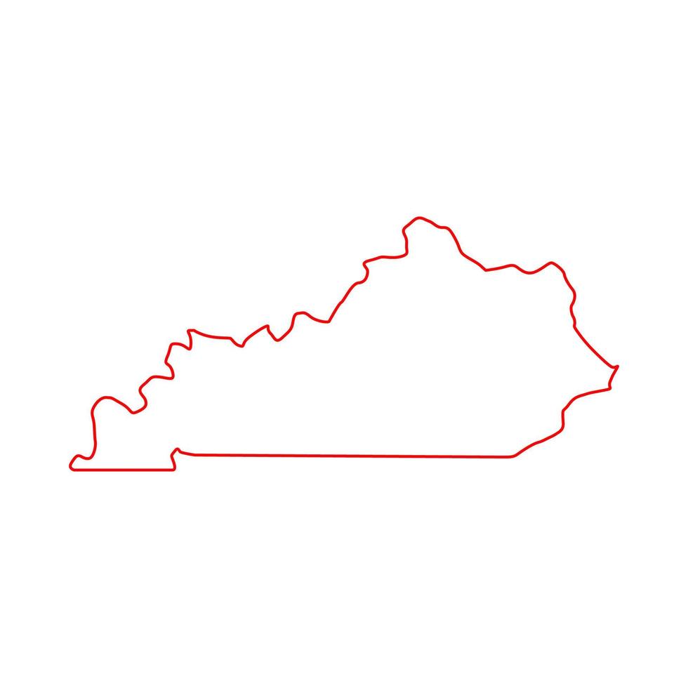 mapa de kentucky ilustrado sobre fondo blanco vector