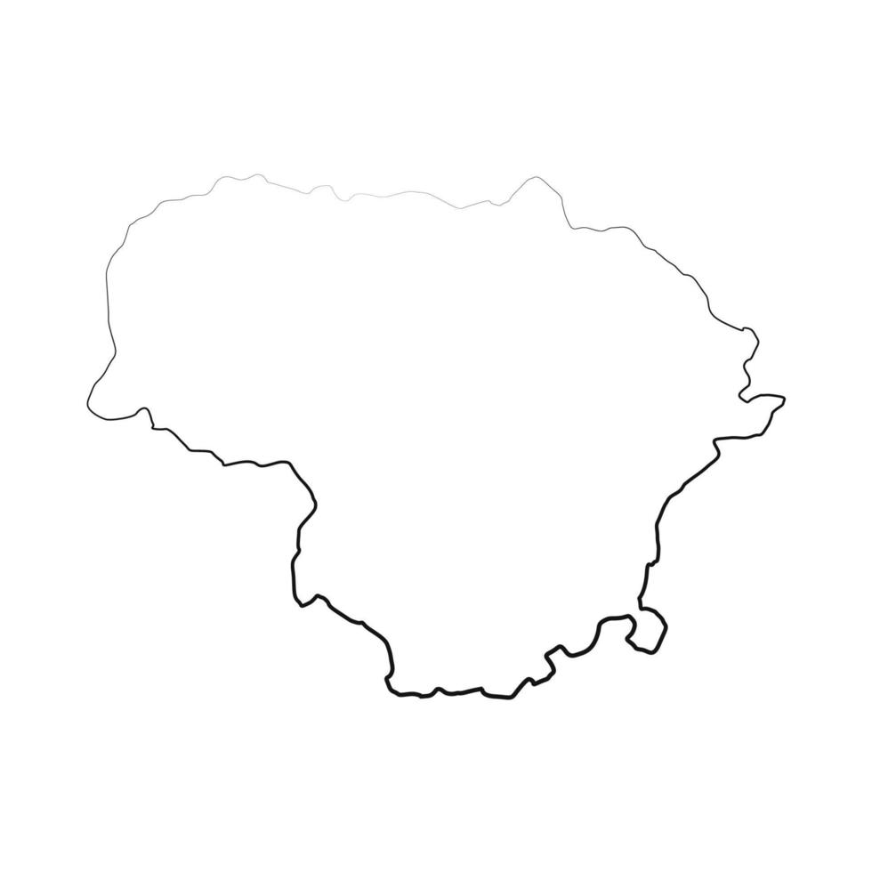 Lithuania map on white background vector