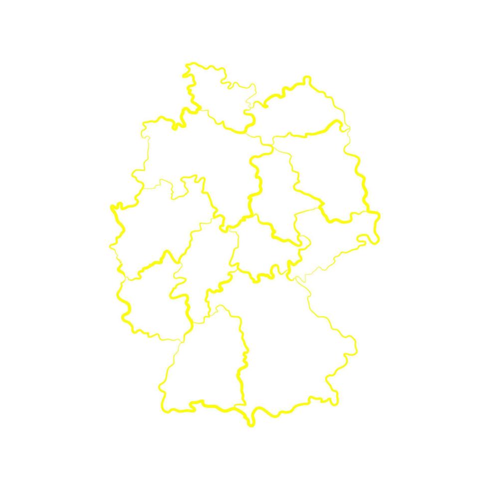 Germany map with regions on a white background vector