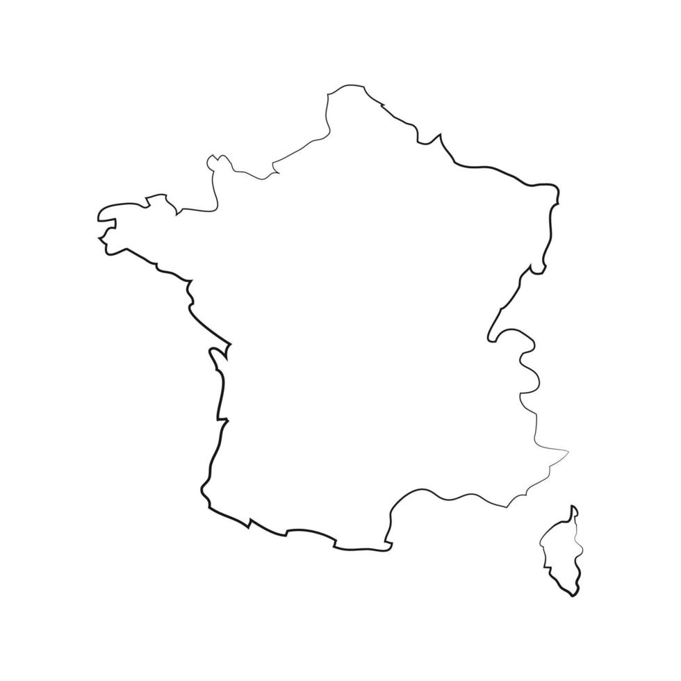 Francia mapa sobre fondo blanco. vector