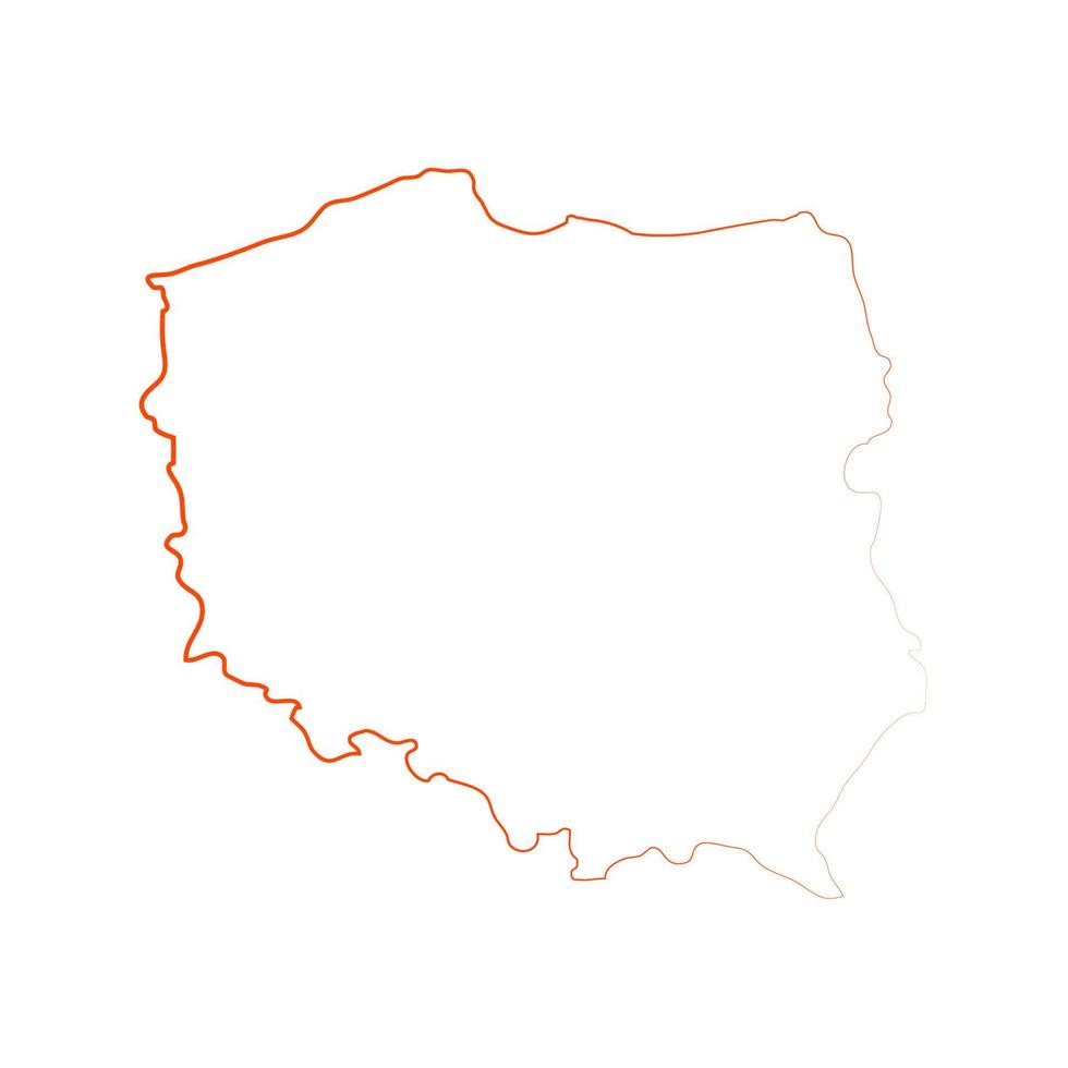 mapa de polonia sobre fondo blanco vector