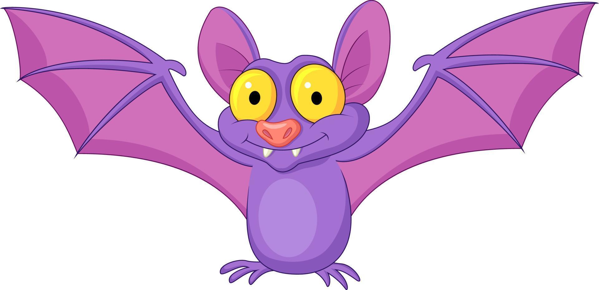 Cartoon cute bat flying vector