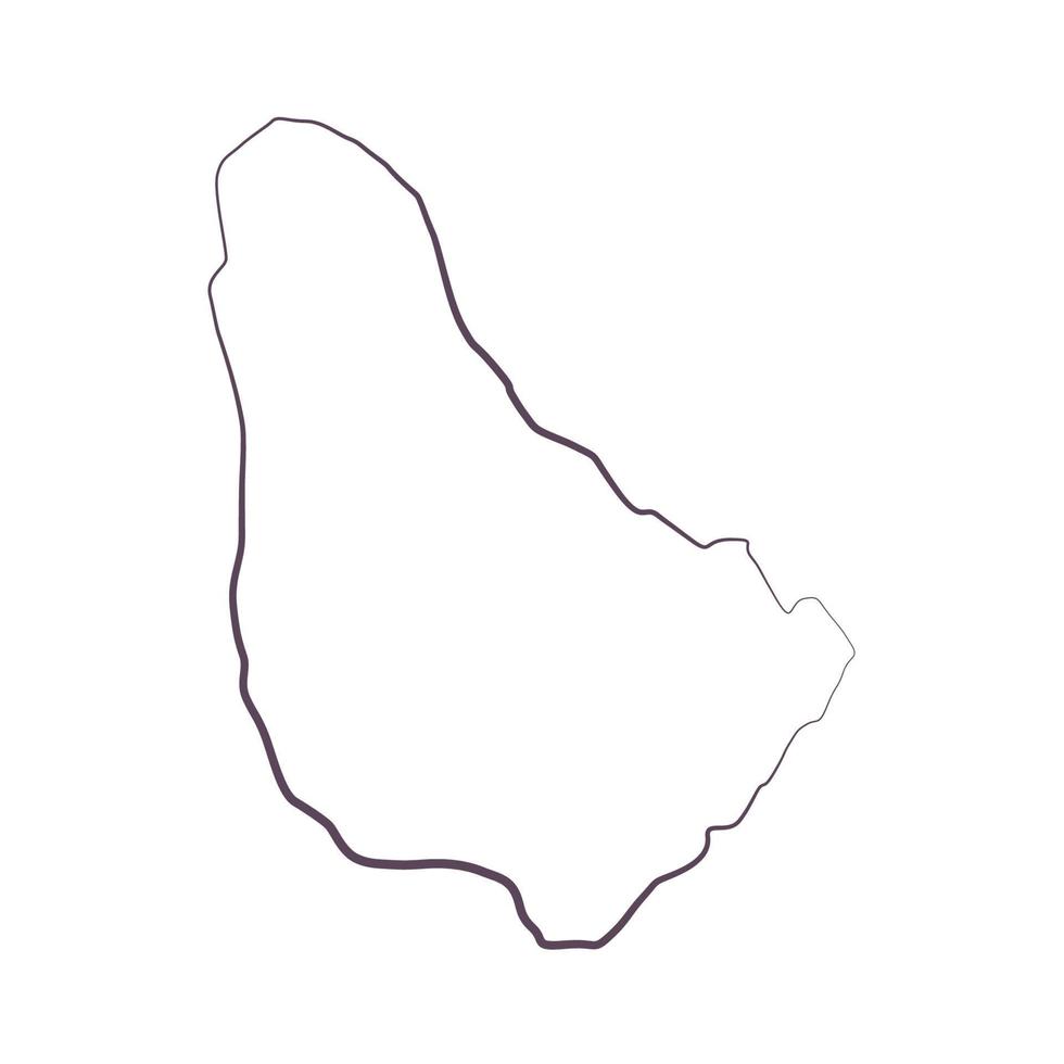 Barbados map on white background vector