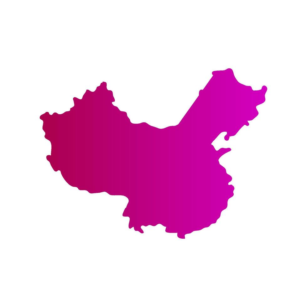 China map on white background vector