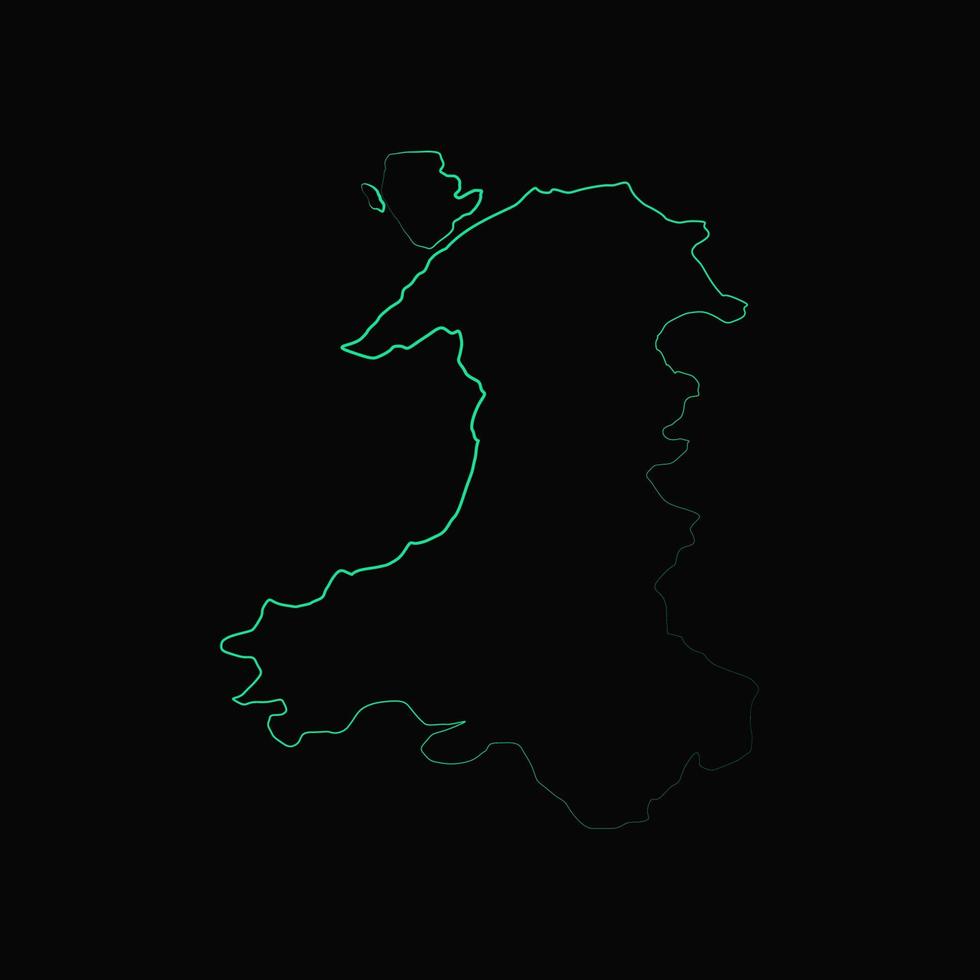 Gales mapa sobre fondo blanco. vector