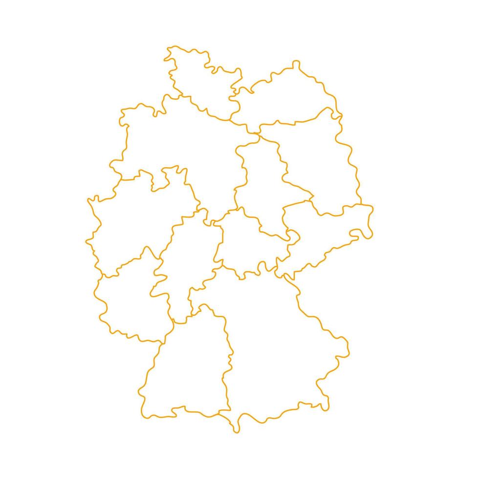 Germany map with regions on a white background vector