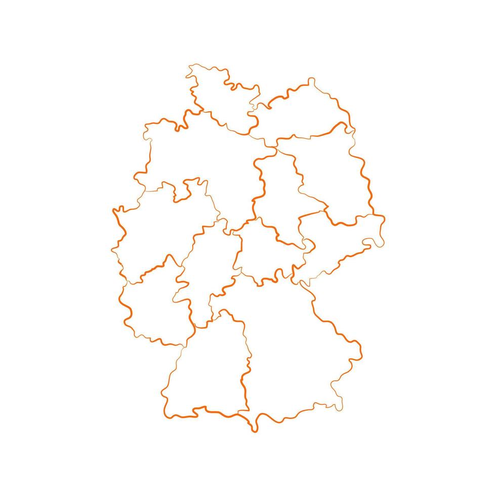 Germany map with regions on a white background vector