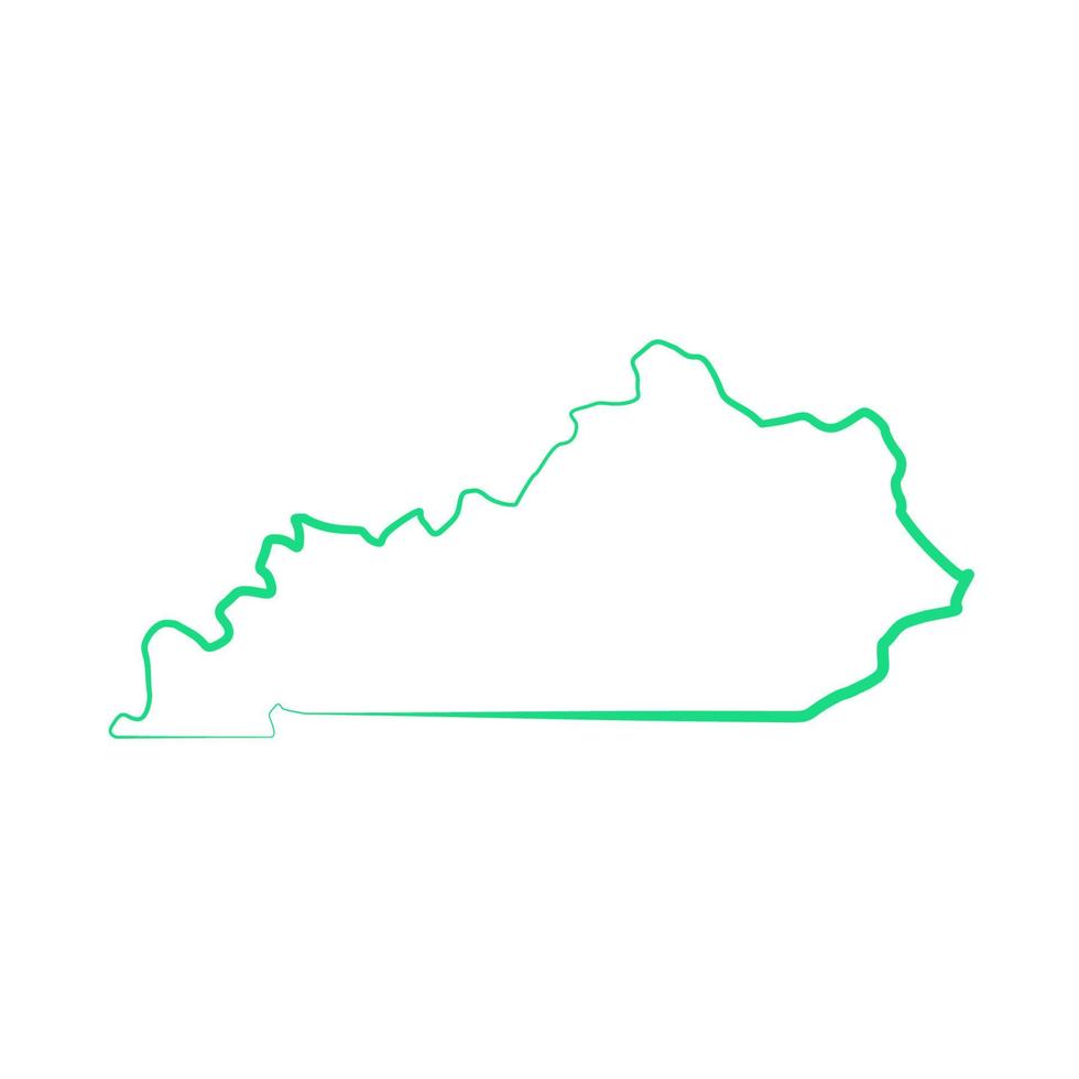 mapa de kentucky ilustrado sobre fondo blanco vector