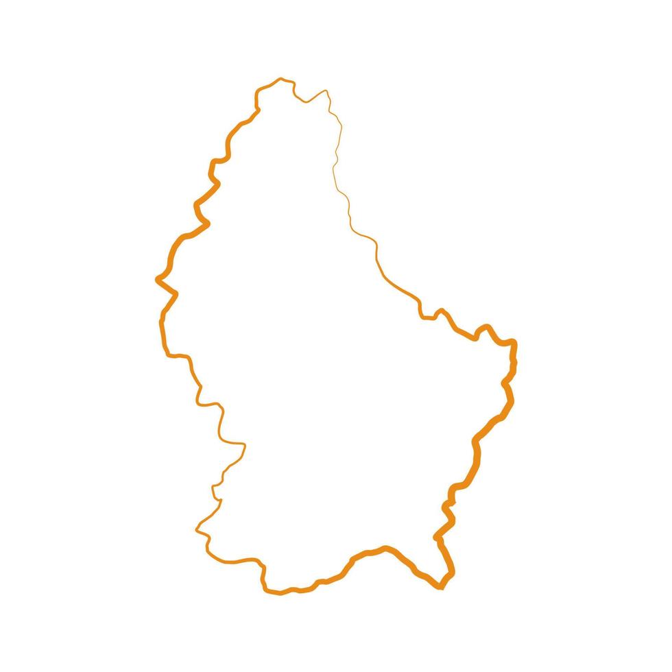 Mapa de Luxemburgo sobre fondo blanco. vector