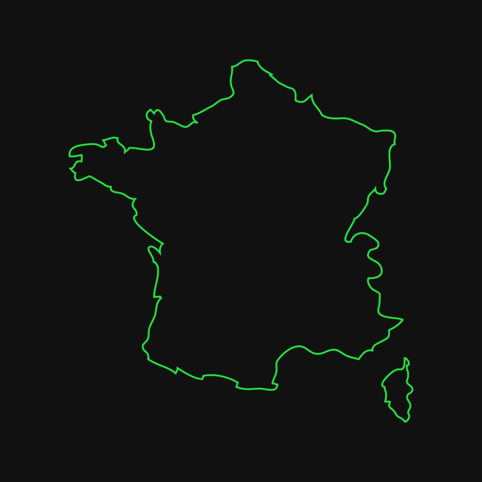 Francia mapa sobre fondo blanco. vector