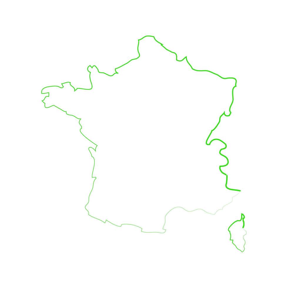 Francia mapa sobre fondo blanco. vector