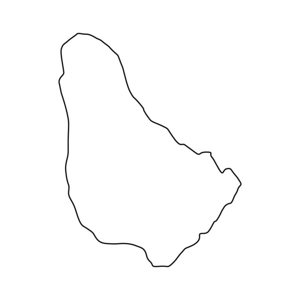 mapa de barbados sobre fondo blanco vector