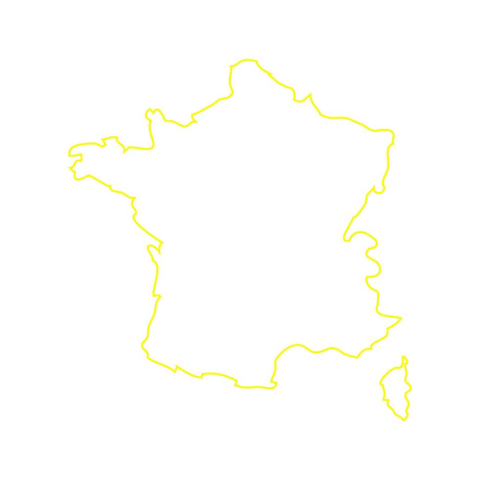 Francia mapa sobre fondo blanco. vector