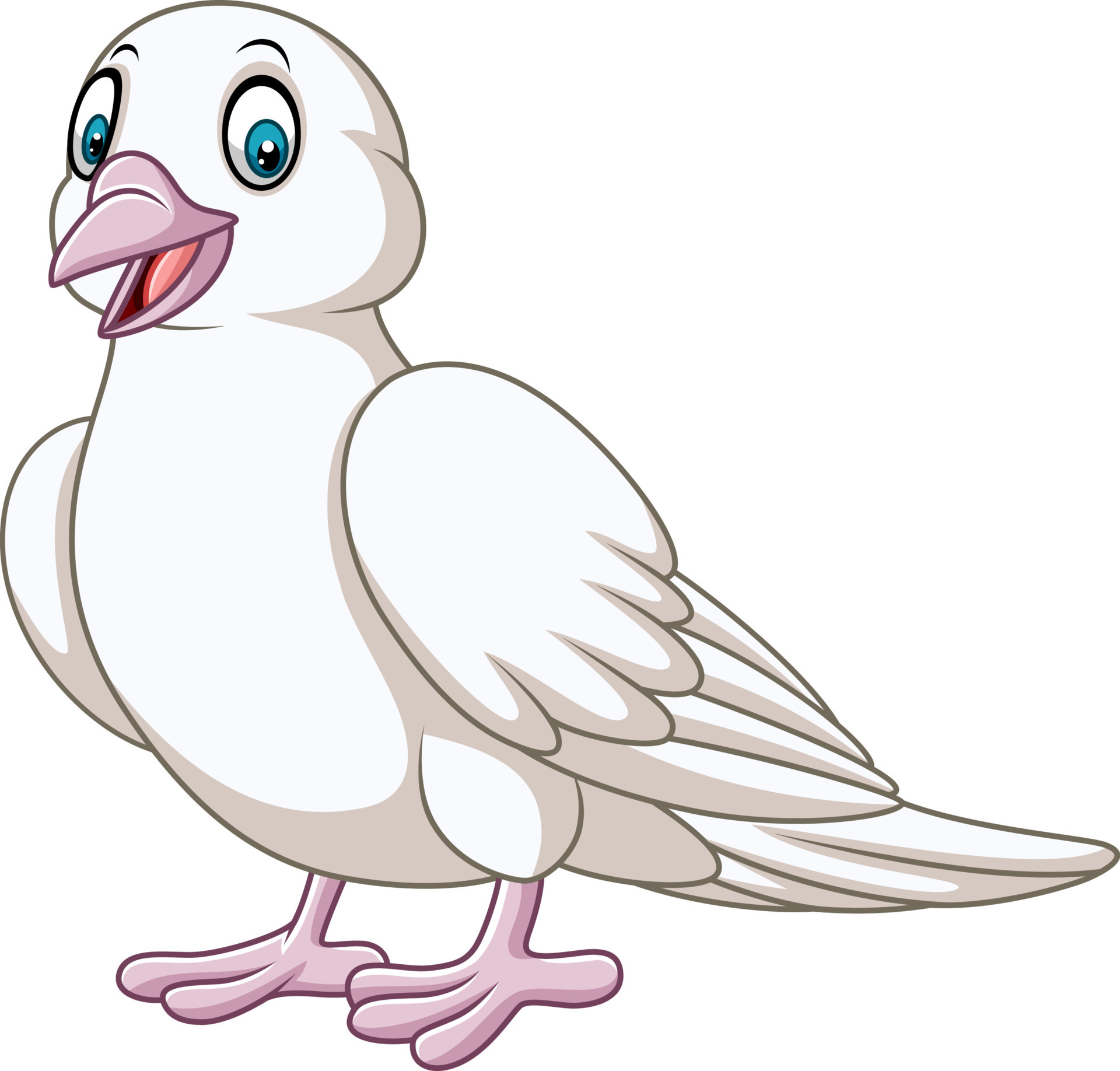 Cartoon happy dove 8388645 Vector Art at Vecteezy