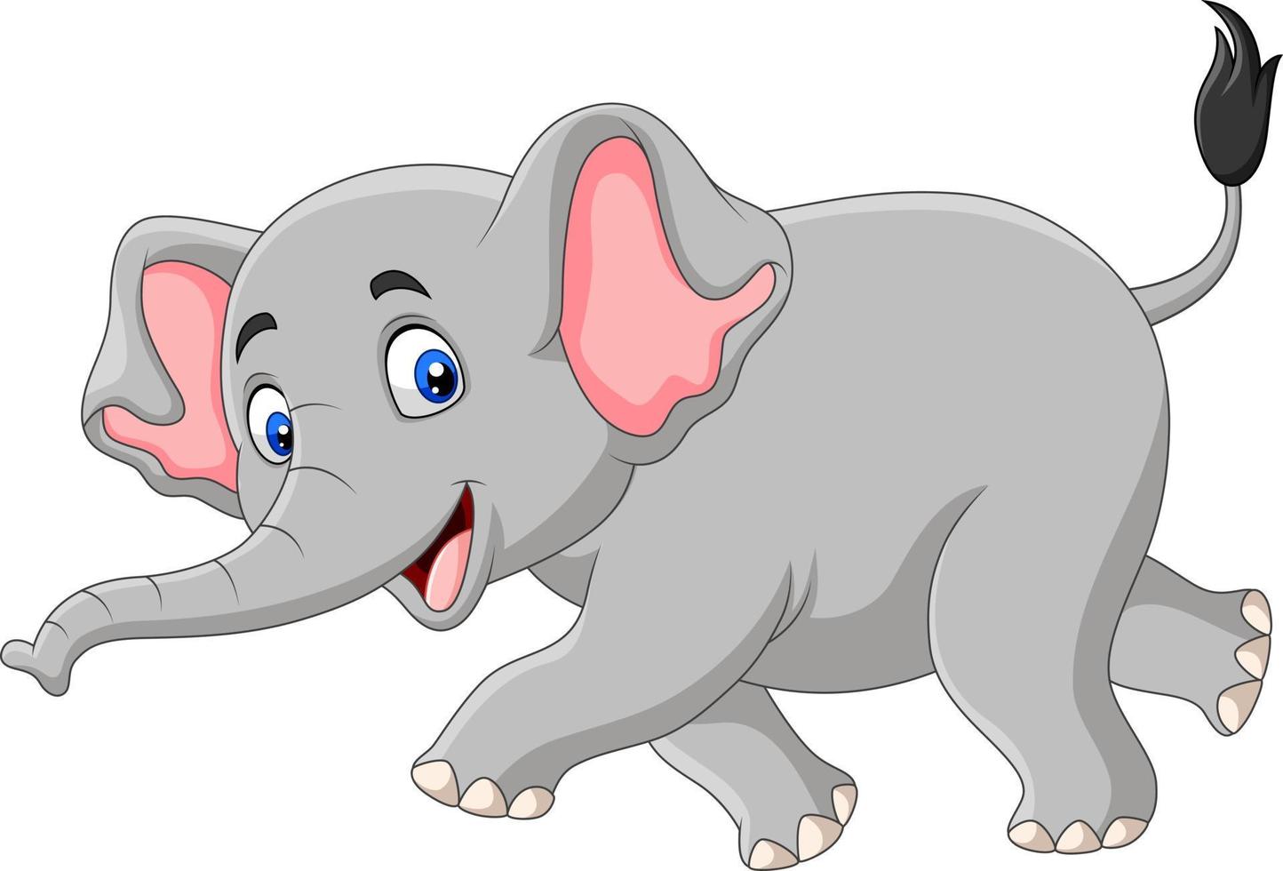 Cartoon elephant isolated on white background vector