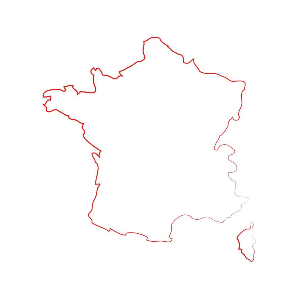 Francia mapa sobre fondo blanco. vector