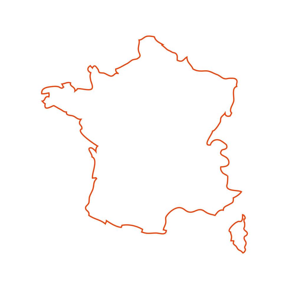 Francia mapa sobre fondo blanco. vector