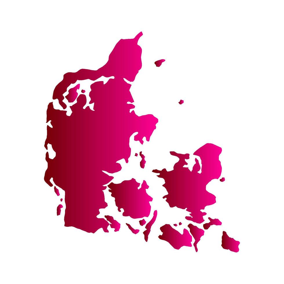 Denmark map illustrated on a white background vector