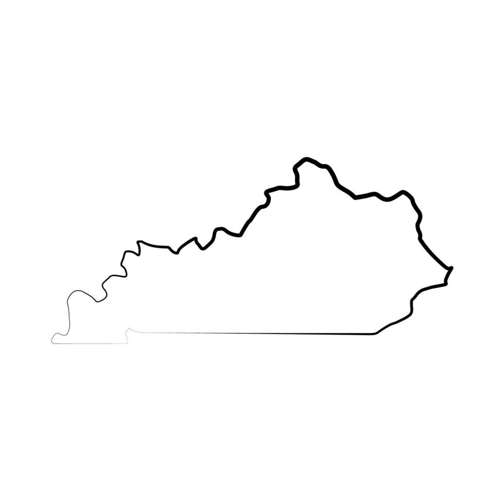 mapa de kentucky ilustrado sobre fondo blanco vector