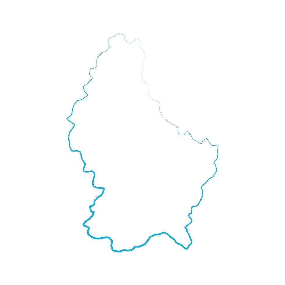 Mapa de Luxemburgo sobre fondo blanco. vector