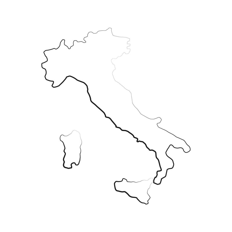 mapa de italia sobre fondo blanco vector