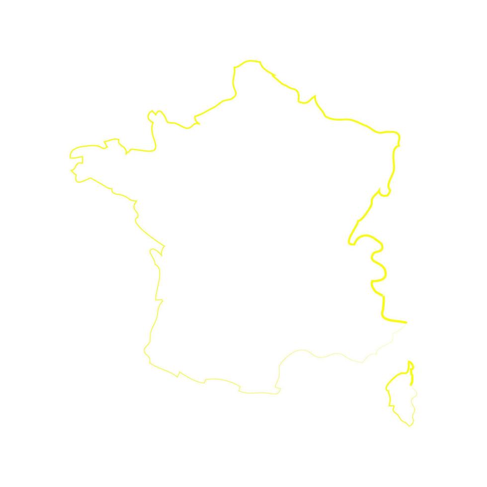 Francia mapa sobre fondo blanco. vector