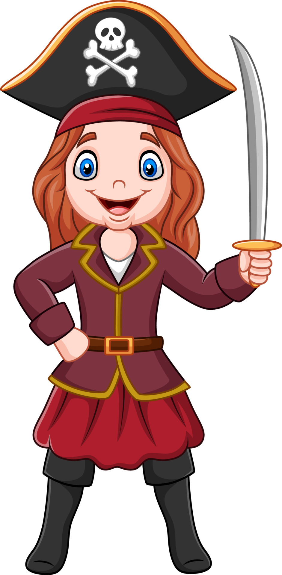 Cartoon captain pirate girl holding a sword 8389415 Vector Art at Vecteezy Cartoon captain pirate girl holding a sword 8389415 Vector Art at Vecteezy