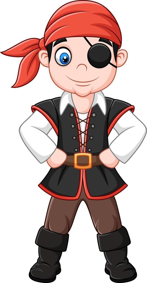 Cartoon captain pirate standing vector