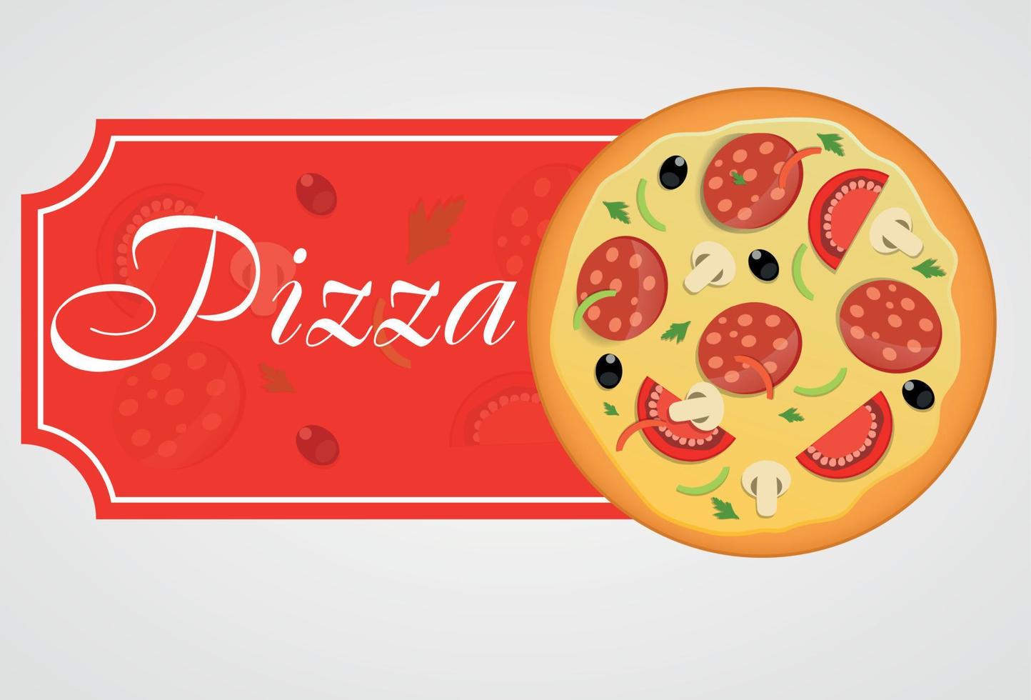 Ilustración de vector de plantilla de menú de pizza