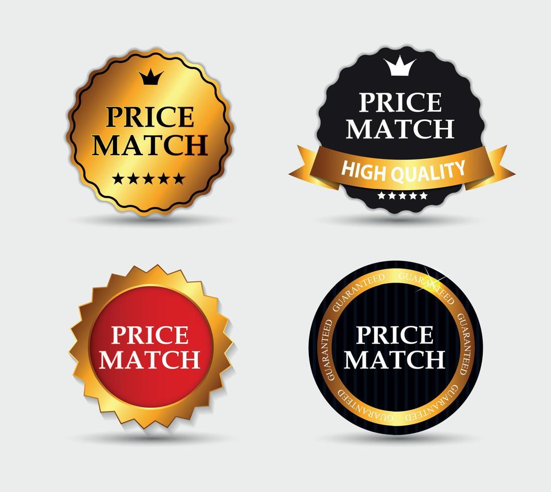 Price Match Label Set Vector Illustration