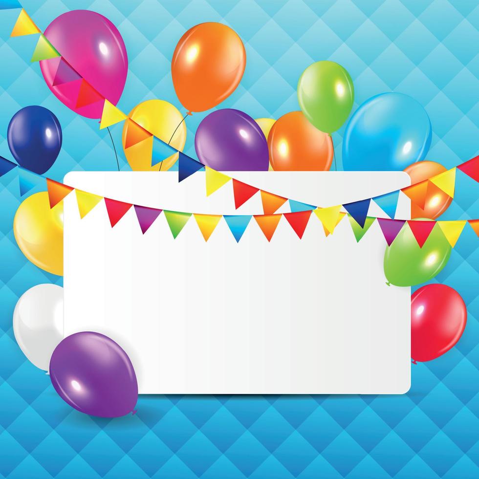 Colored Balloons Background, Vector Illustration.