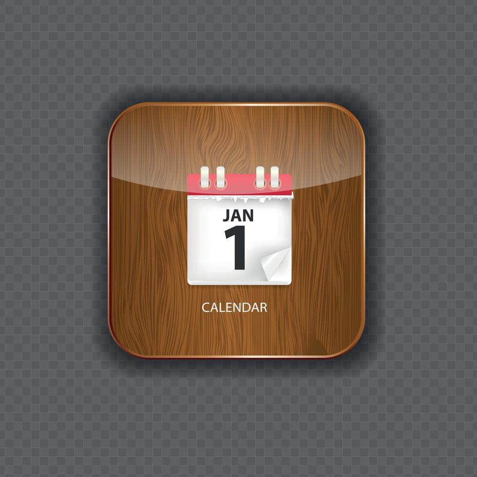 Iconos de aplicación de madera de calendario ilustración vectorial vector