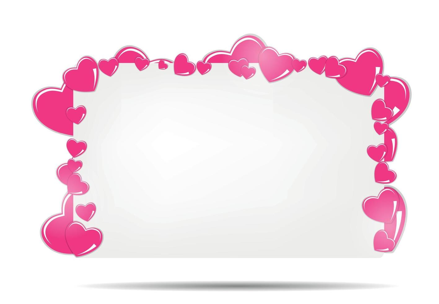 tarjeta en blanco con corazones ilustración vectorial vector