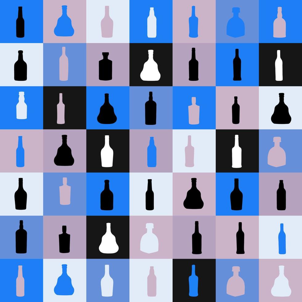 vector illustrationseamless pattern silhouette alcohol bottle