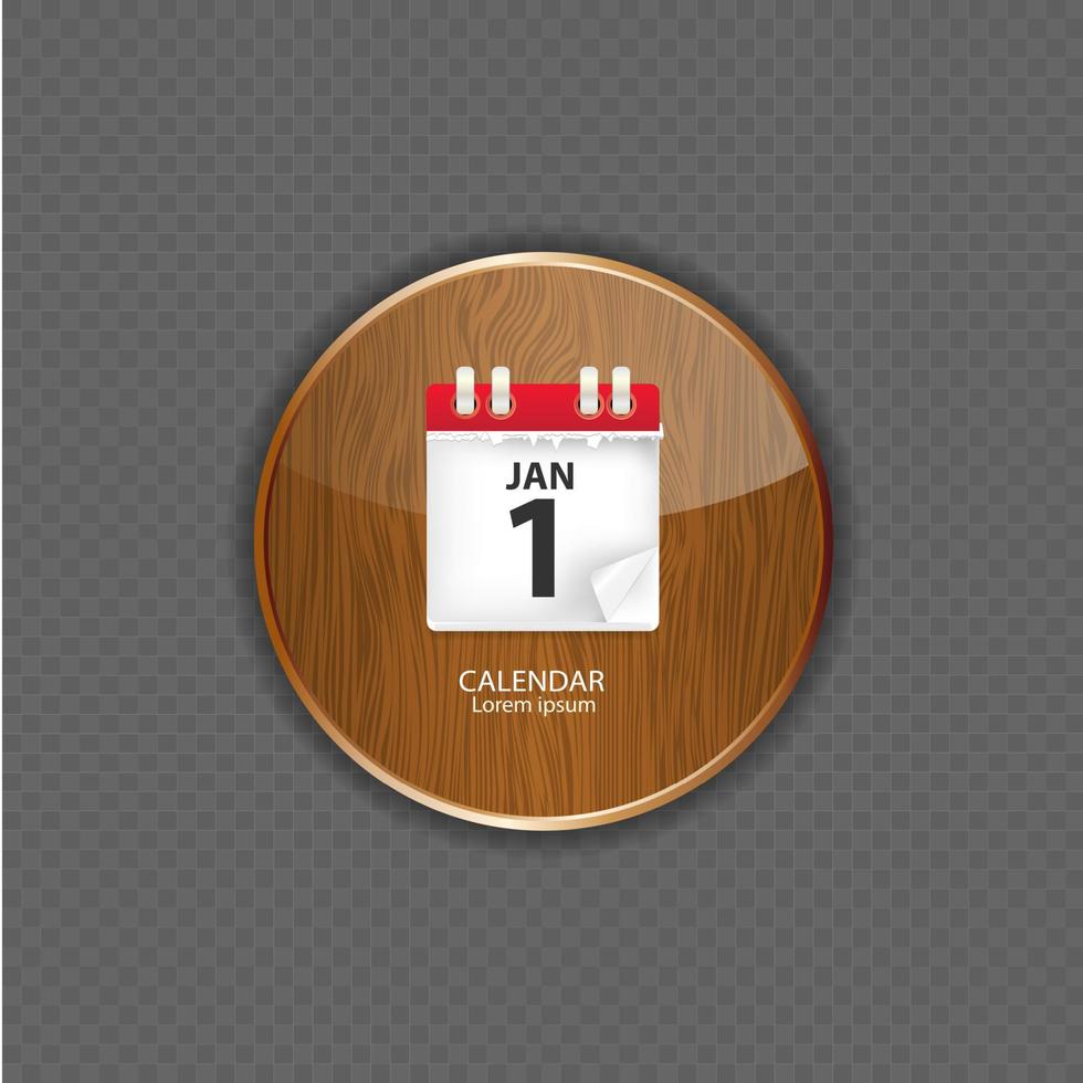 Iconos de aplicación de madera de calendario ilustración vectorial vector