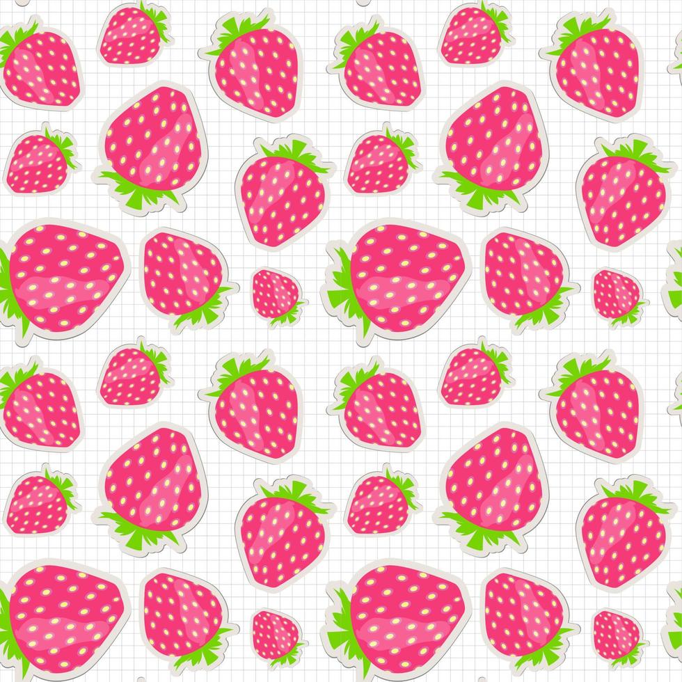 Seamless pattern with  strawberry. Vector illustration