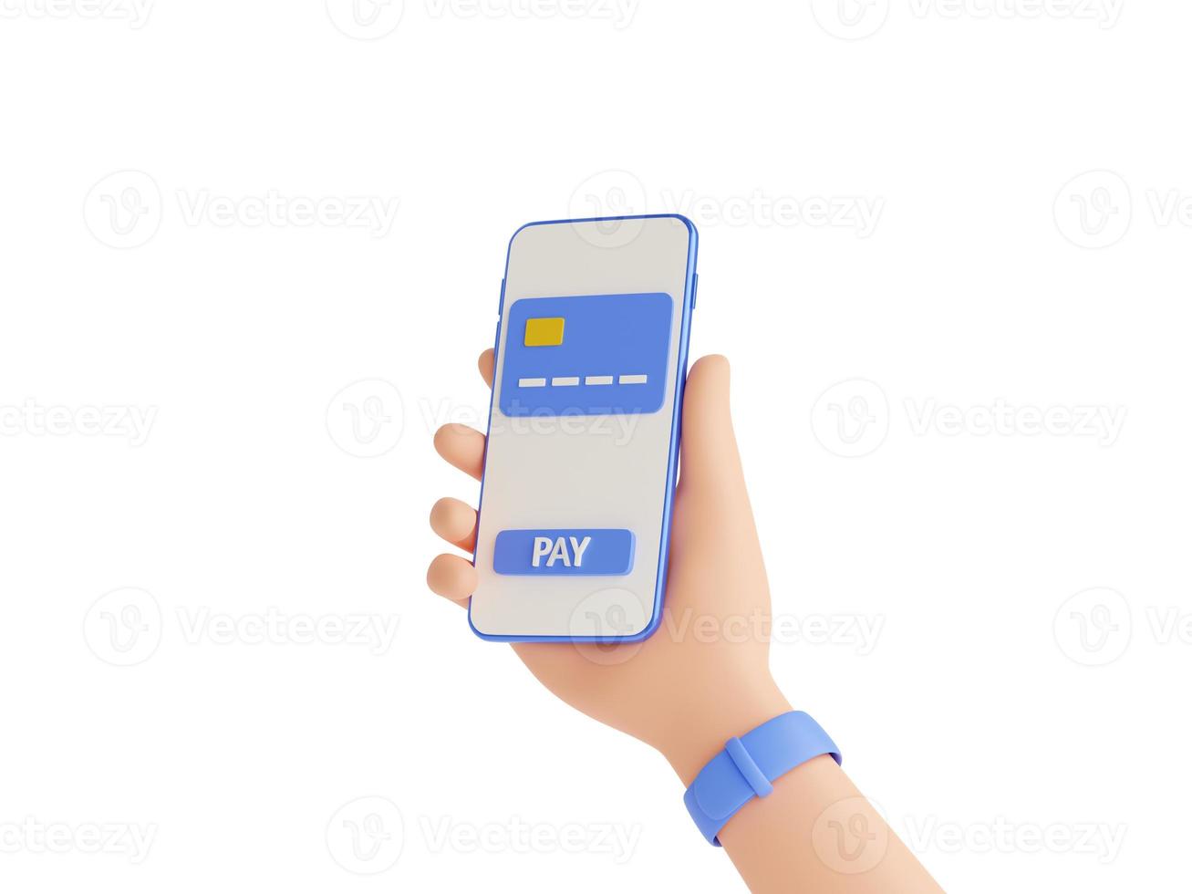 Online payment and electronic wallet 3d render illustration. photo