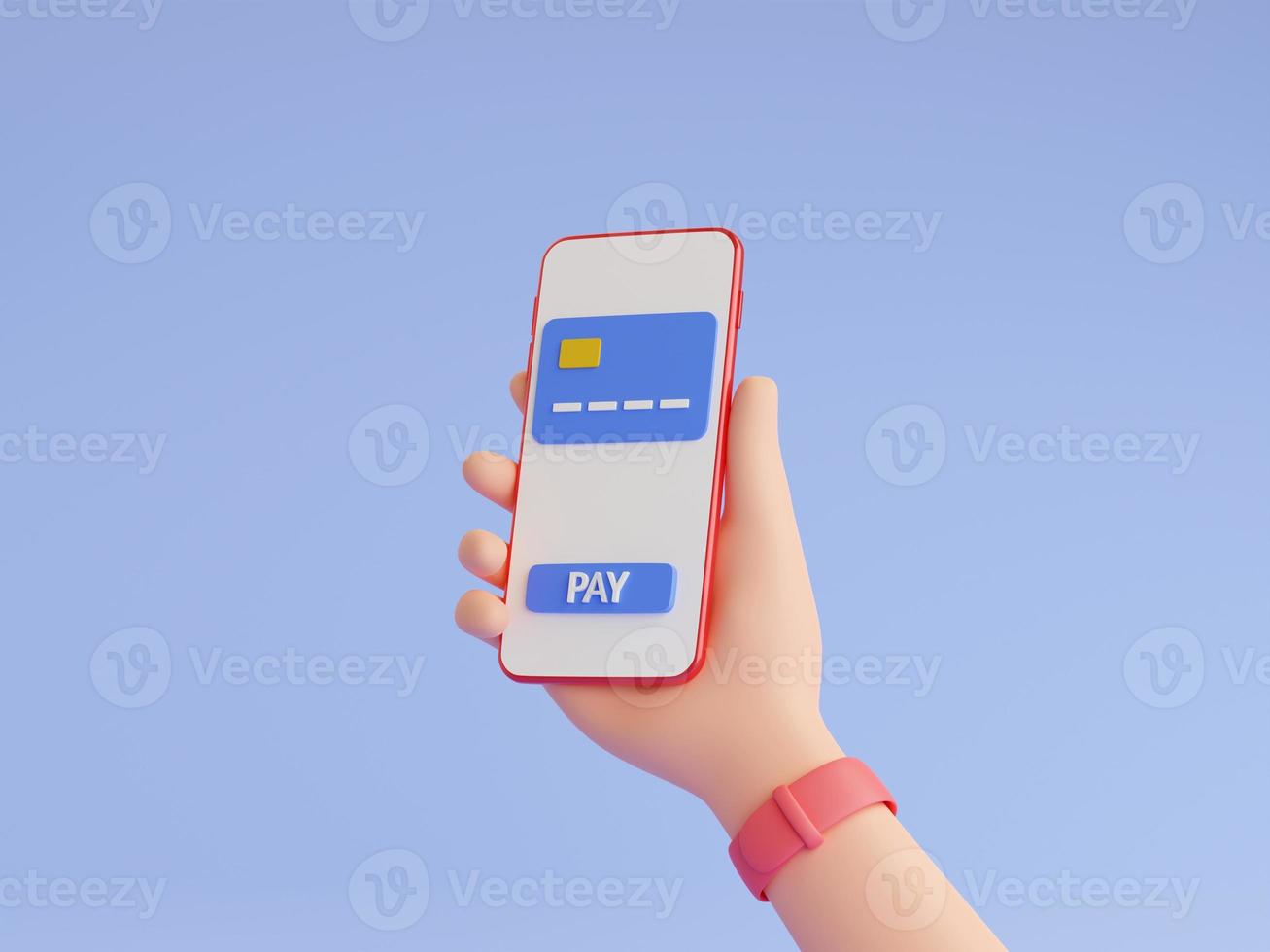 Online payment and electronic wallet 3d render illustration. photo