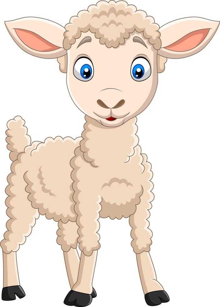 Cartoon happy lamb isolated on white background vector