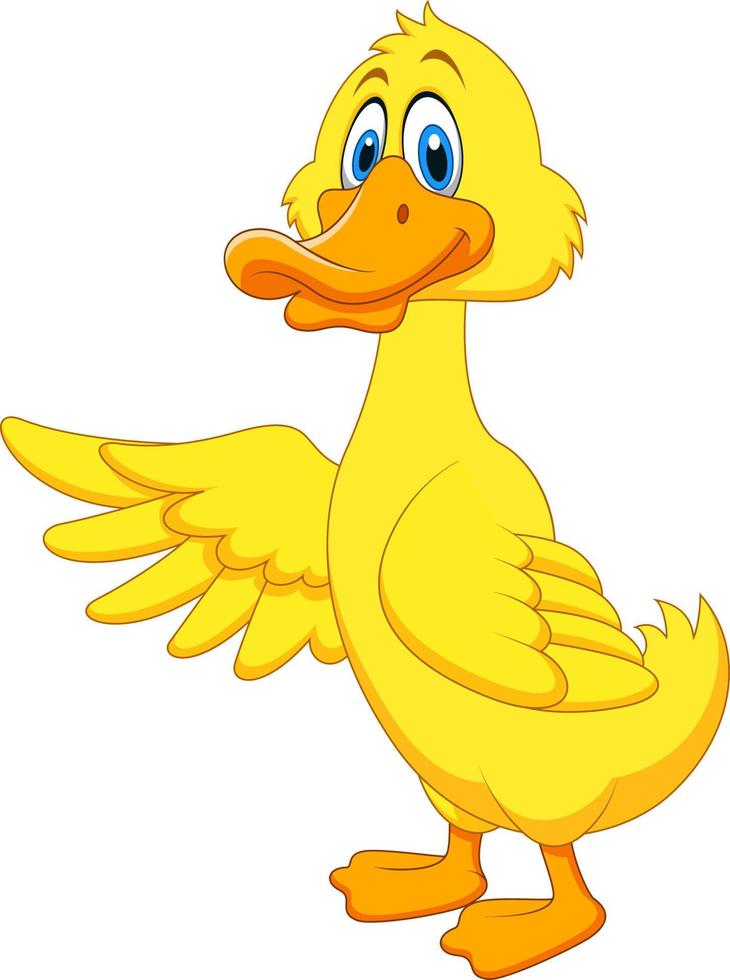 Cartoon yellow duck vector