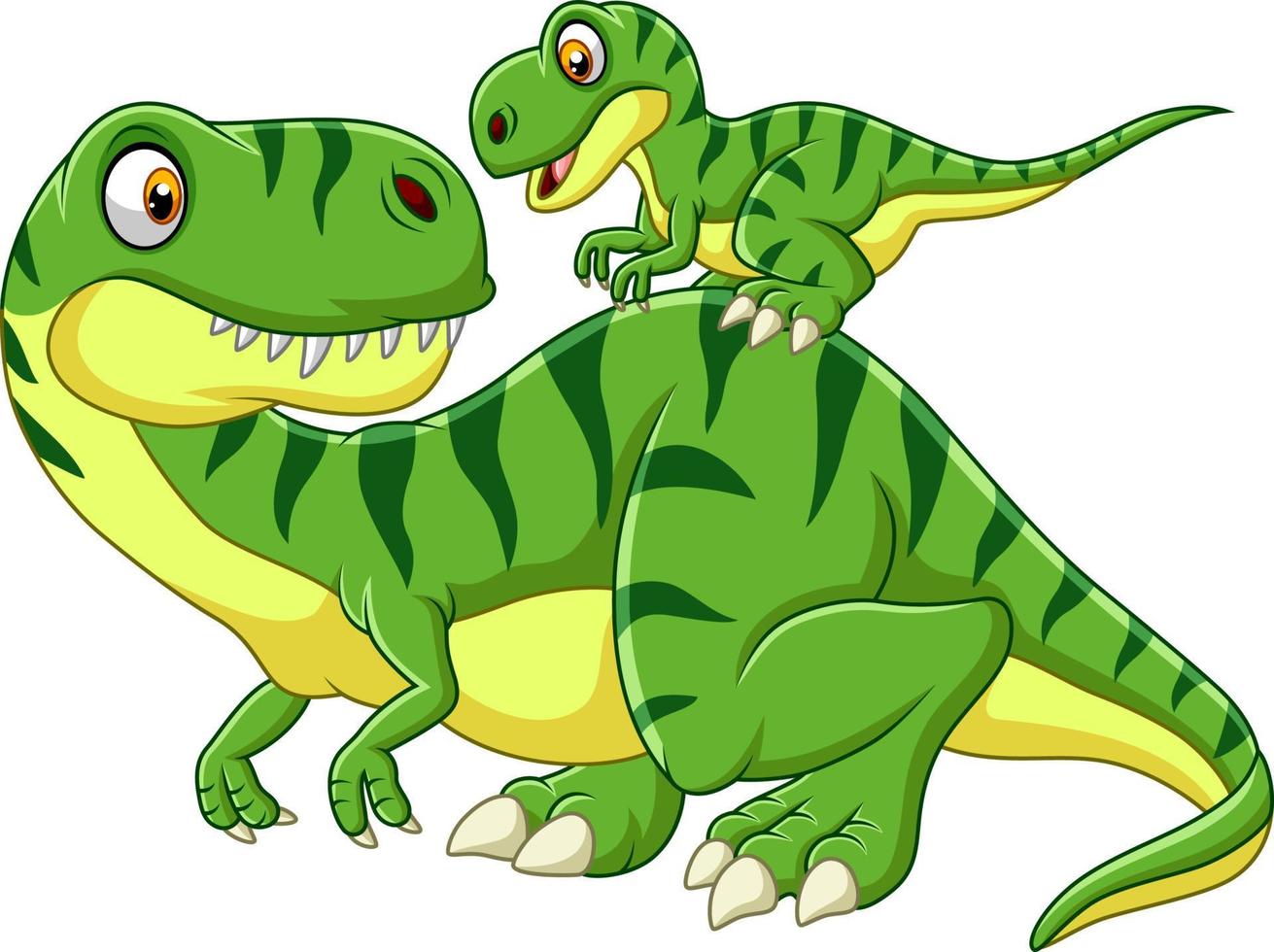 dibujos animados madre y bebé dinosaurio vector