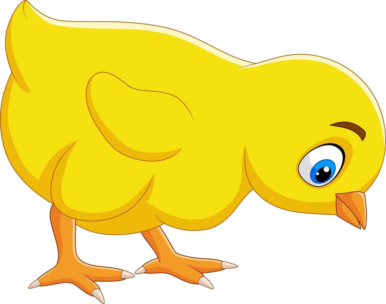 Cartoon funny baby chick isolated on white background vector