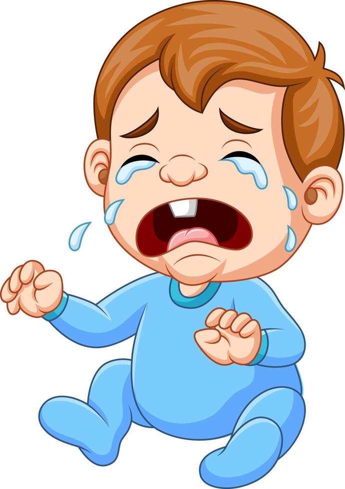 Cartoon baby crying vector