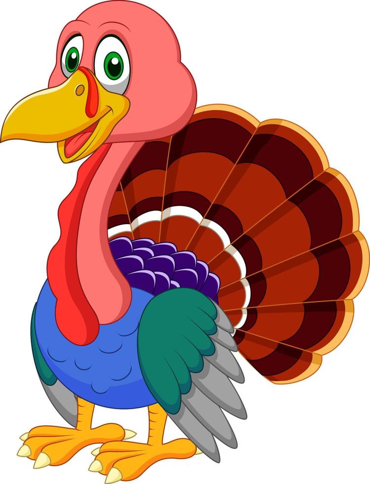 Cute turkey cartoon vector