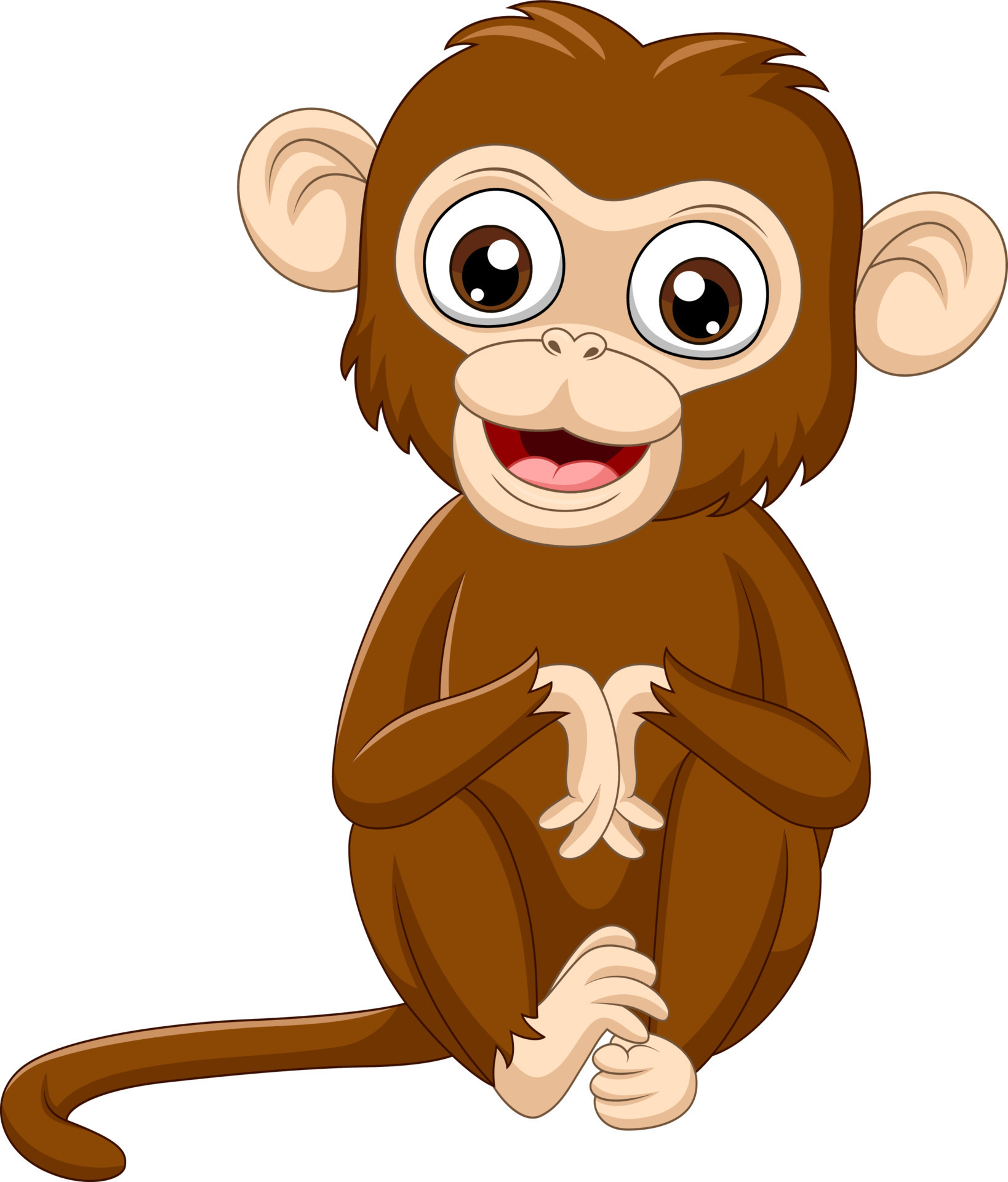 Un mono blanco lindo sentado en: ilustración de stock 2208171867