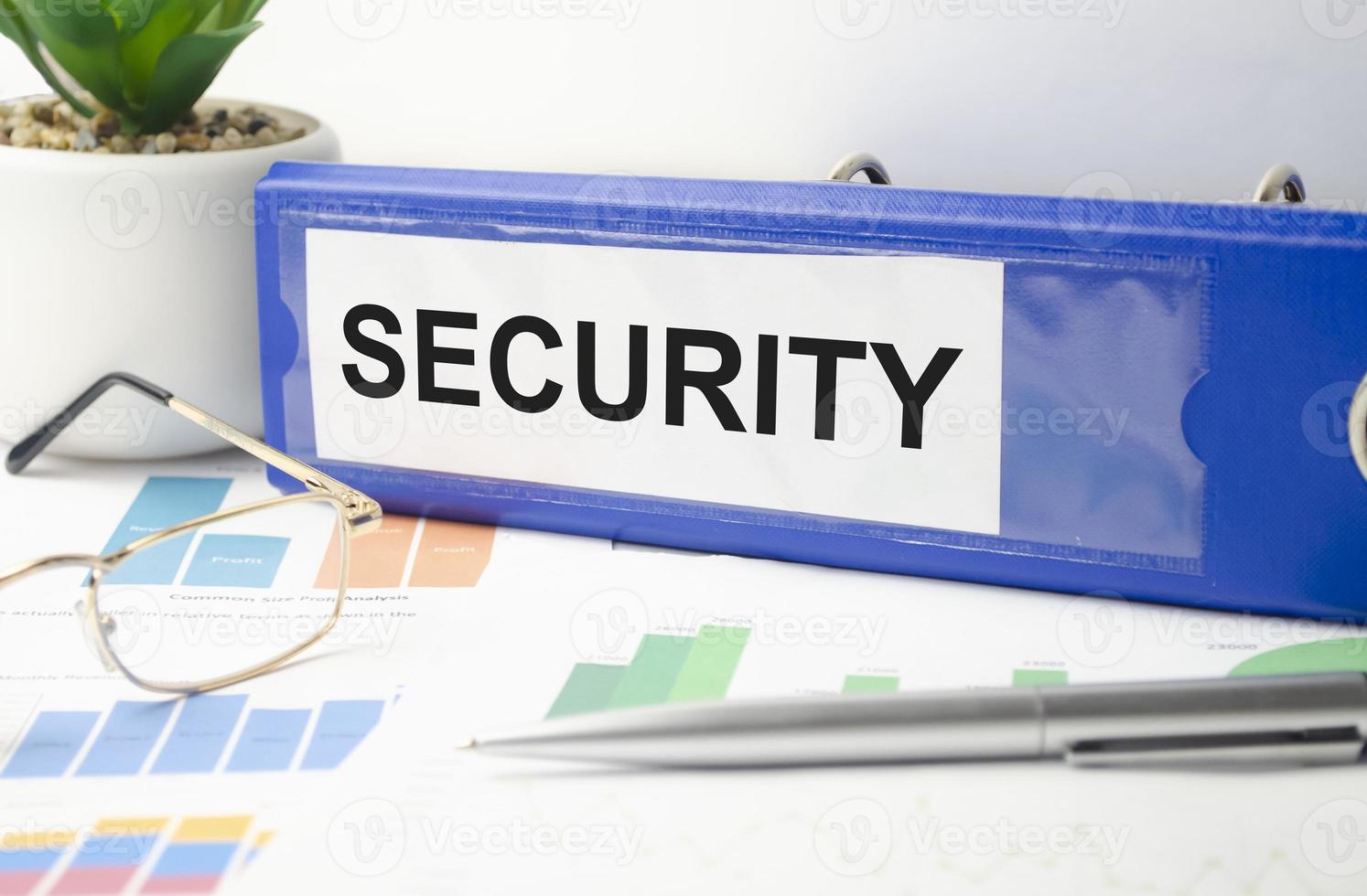 SECURITY text written on folder with documents photo