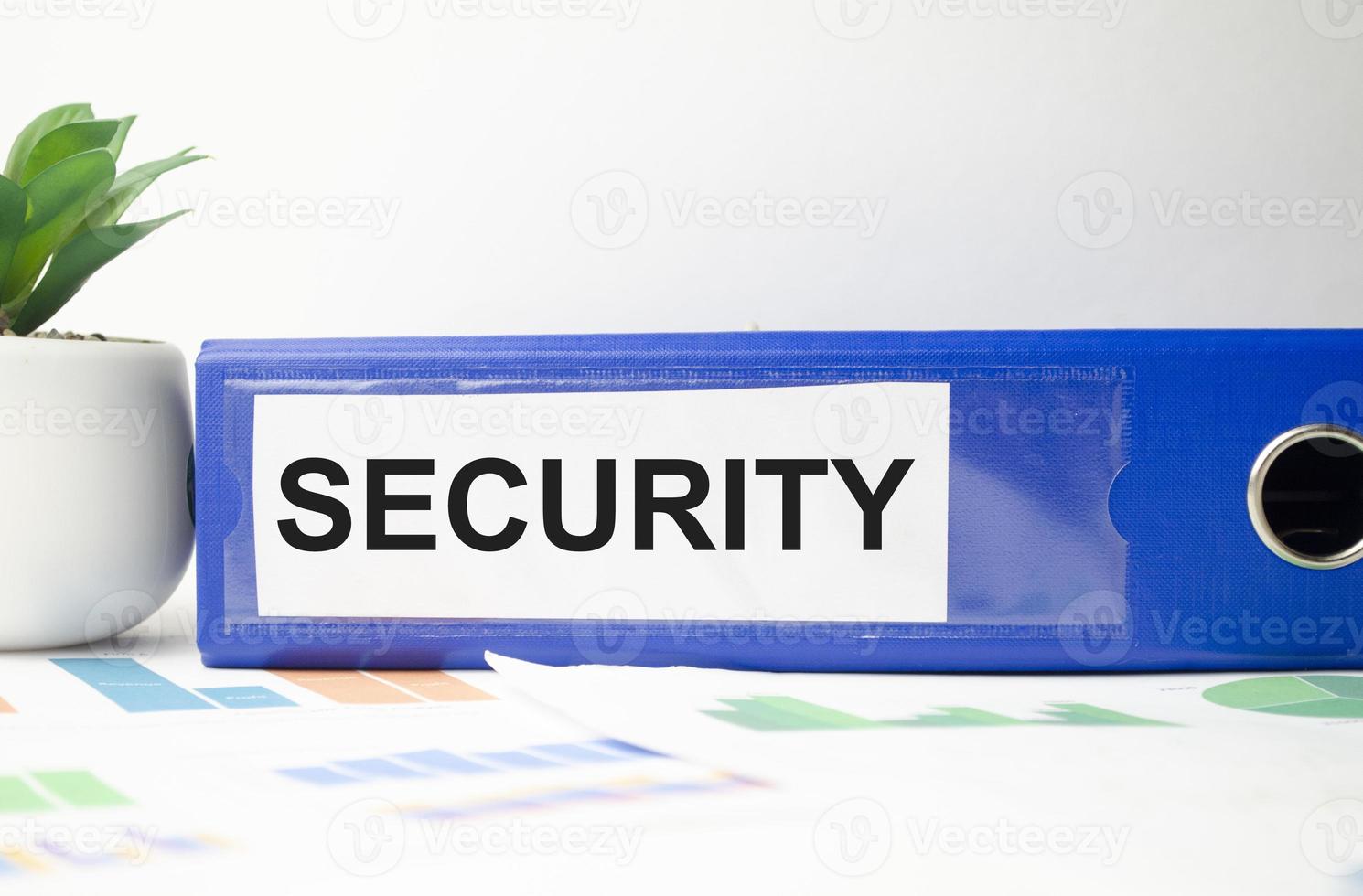 SECURITY text written on folder with documents photo