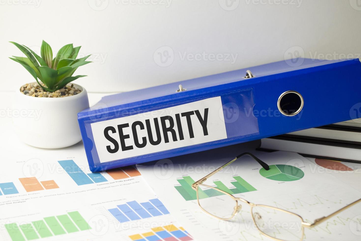 SECURITY text written on folder with documents photo