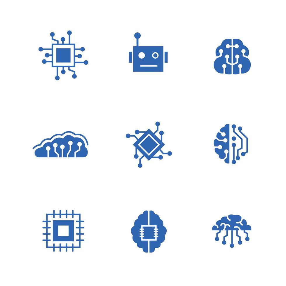 plantilla de icono de inteligencia artificial vector